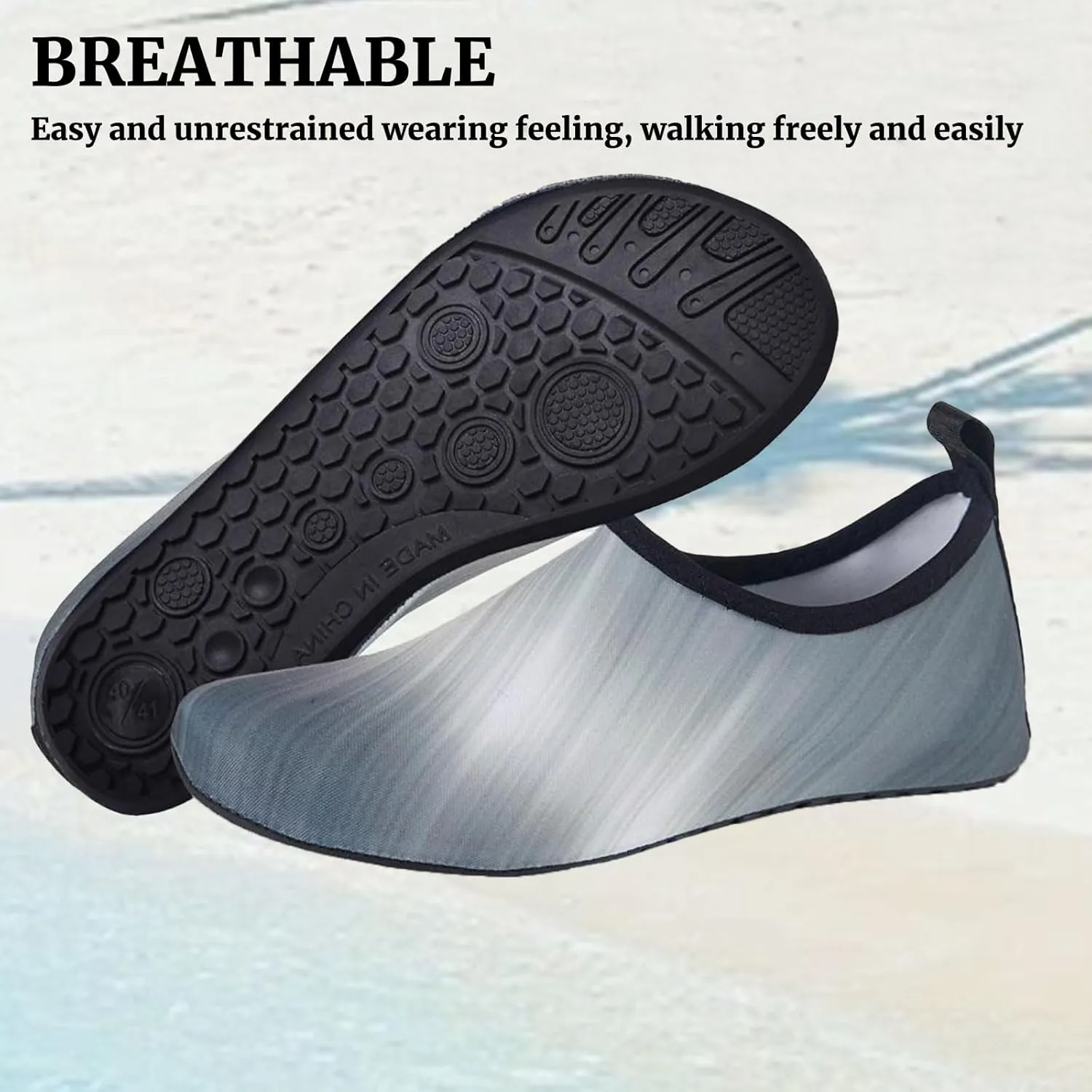 2025 New Water Shoes for Women Men Aqua Socks Swim Beach Barefoot Footwear,Lightweight Quick-Dry Yoga Exercise Shoes,Non-Slip Comfortable Trail Swim Footwear for Camping Swimming Travel