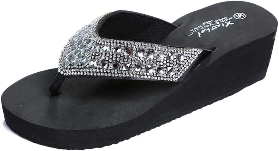 2025 Wedge Sandals for Women Summer Slip On Flip Flops Non-Slip Open Toe Thong Slipper Comfortable Vacation Shoes