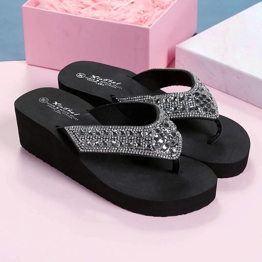 2025 Wedge Sandals for Women Summer Slip On Flip Flops Non-Slip Open Toe Thong Slipper Comfortable Vacation Shoes