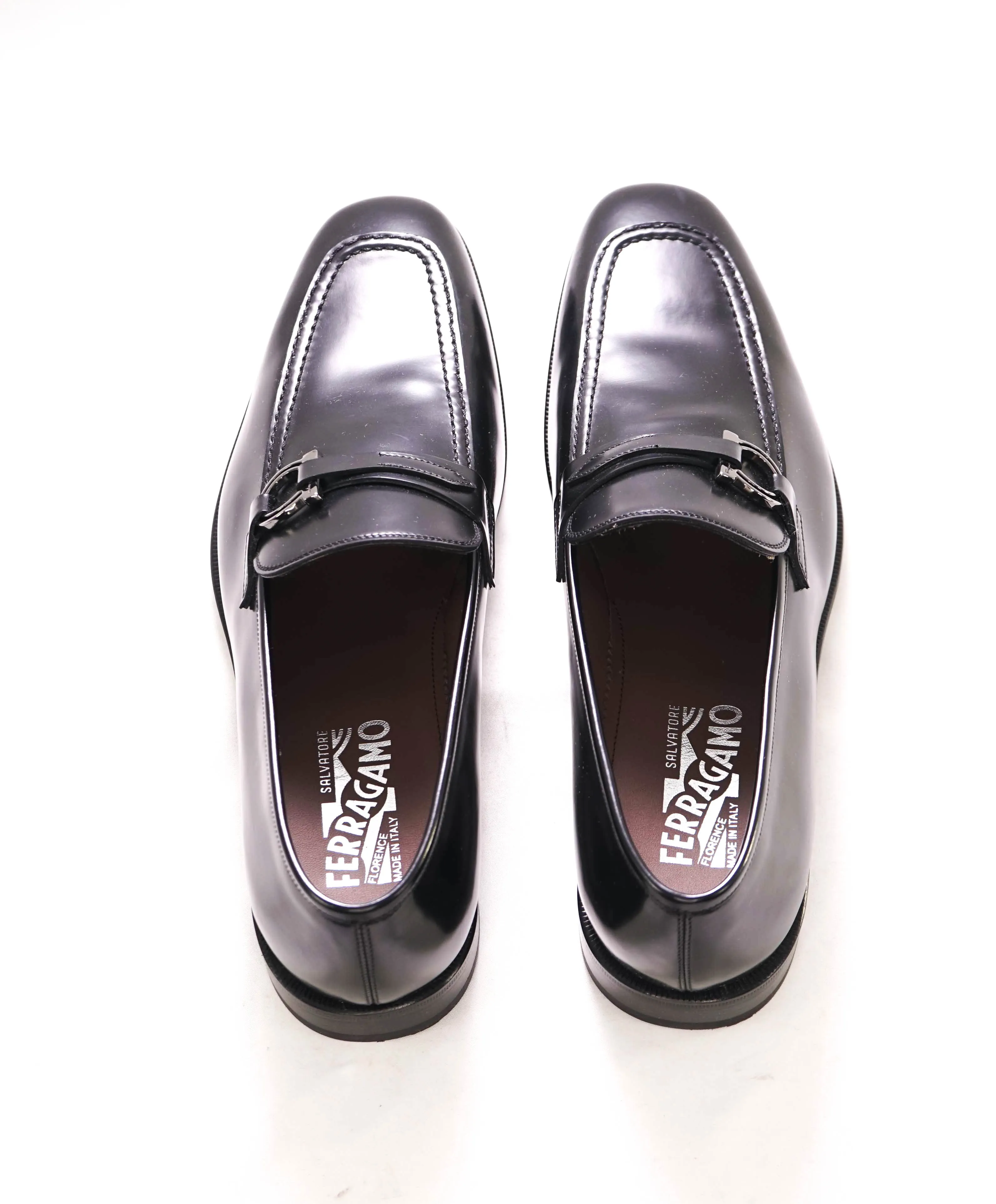 $850 SALVATORE FERRAGAMO - Gancini Bit Loafer Black Leather - 10 E US