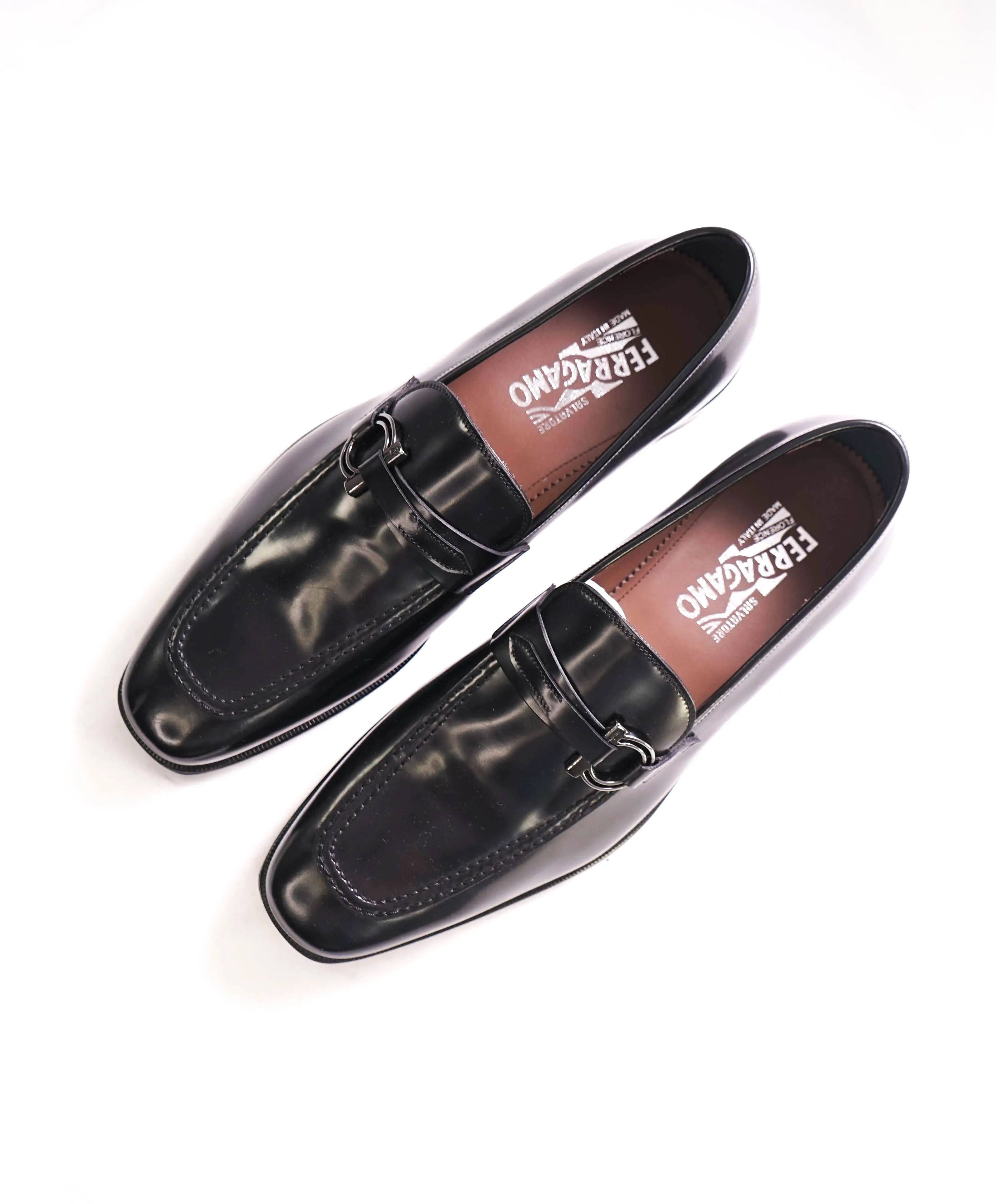 $850 SALVATORE FERRAGAMO - Gancini Bit Loafer Black Leather - 10 E US