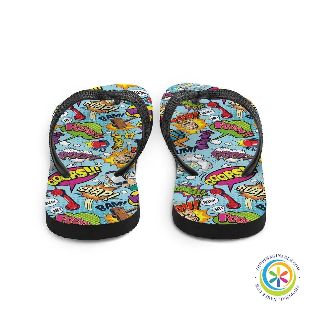 Action Comic Vibrant Flip-Flops