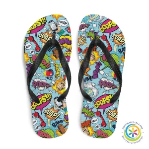 Action Comic Vibrant Flip-Flops