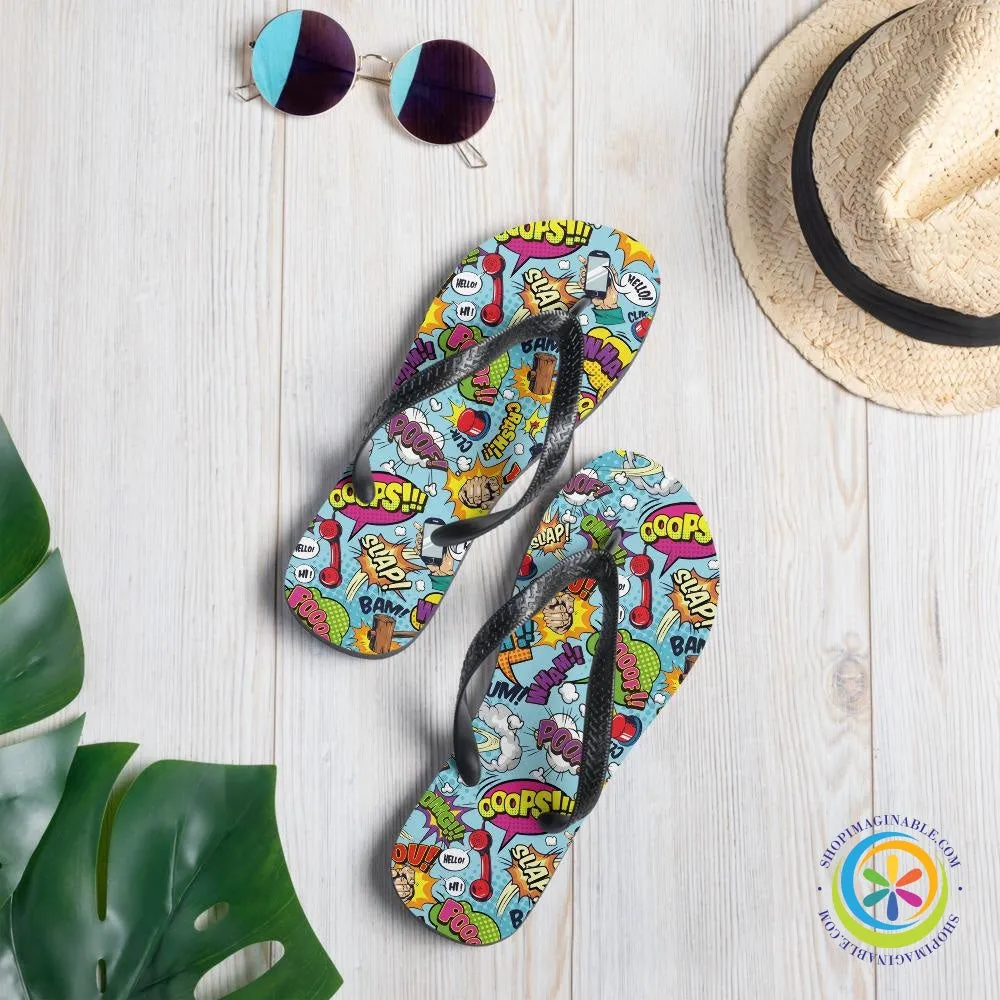 Action Comic Vibrant Flip-Flops
