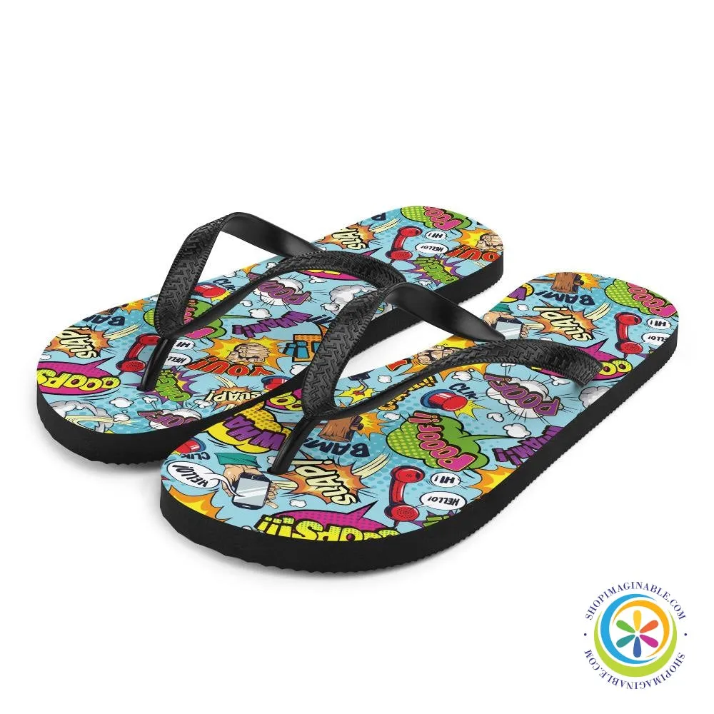 Action Comic Vibrant Flip-Flops
