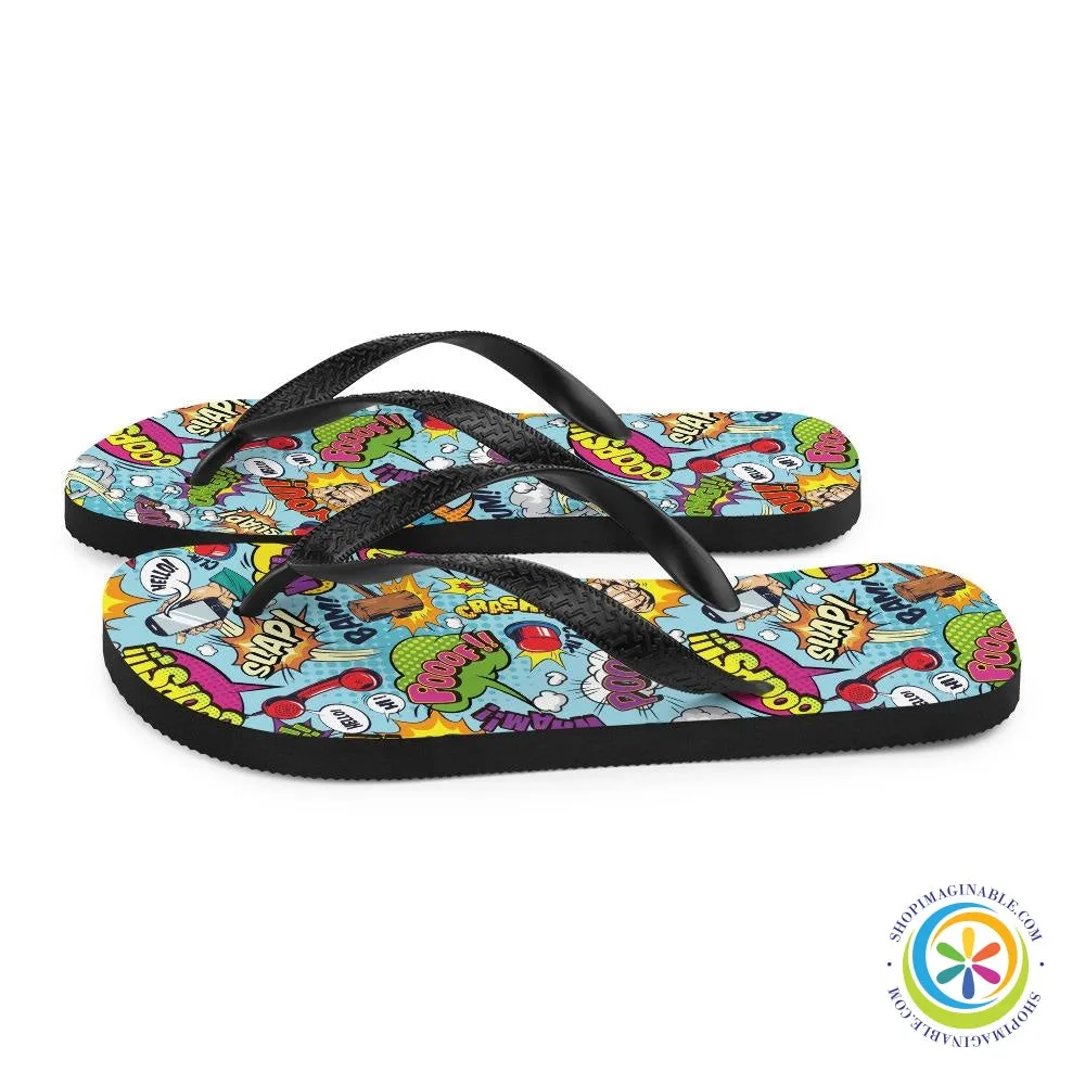 Action Comic Vibrant Flip-Flops