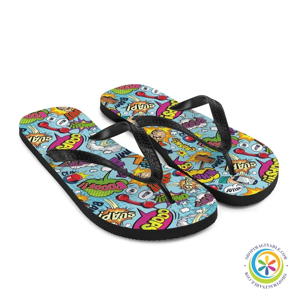 Action Comic Vibrant Flip-Flops
