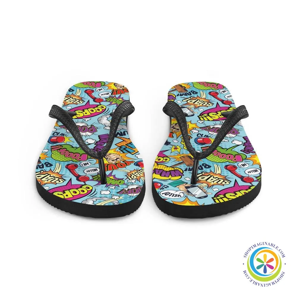 Action Comic Vibrant Flip-Flops