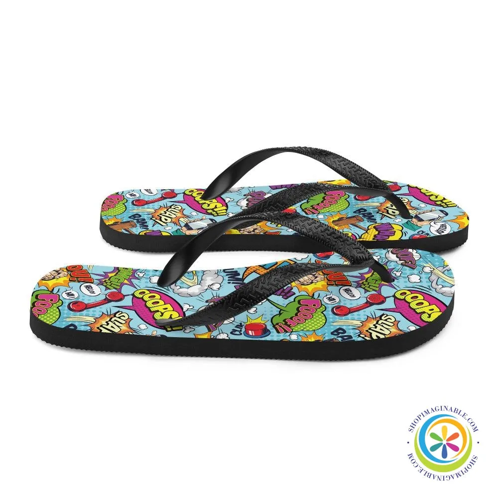 Action Comic Vibrant Flip-Flops