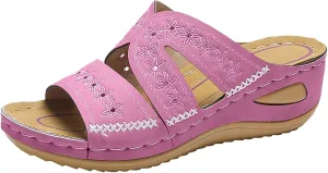 AMDBEL Sandals for Women 2024 Dressy Orthopedic Sandals with Arch Support Flip Flops Wedge Sandals Comfortable Walking Shoes