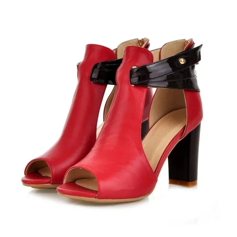 Amozae-Plus Size 34-43 2019 Spring Summer New Women Sandals High-heel Fashion   Fish Mouth Basic Shoes Woman Ladies Sandals E239