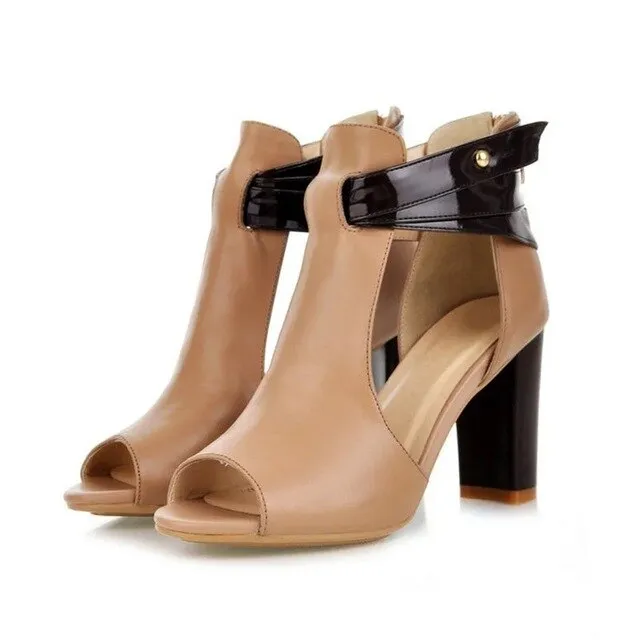 Amozae-Plus Size 34-43 2019 Spring Summer New Women Sandals High-heel Fashion   Fish Mouth Basic Shoes Woman Ladies Sandals E239