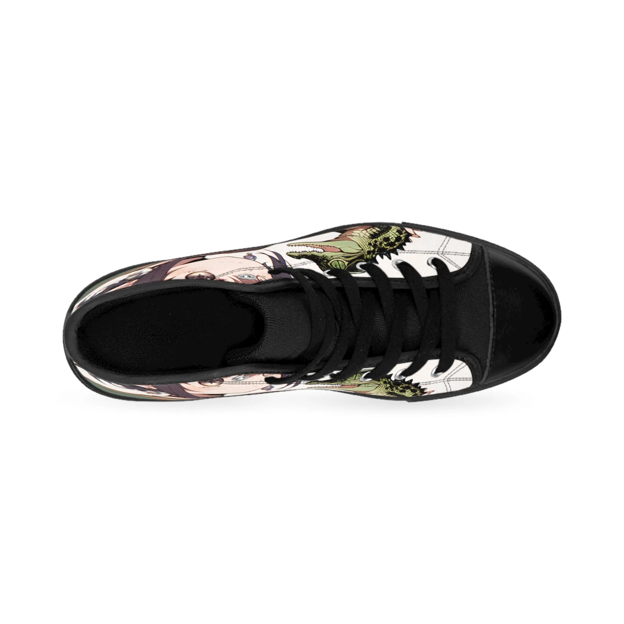 Anime Girl with Crocodile Women's Classic Sneakers