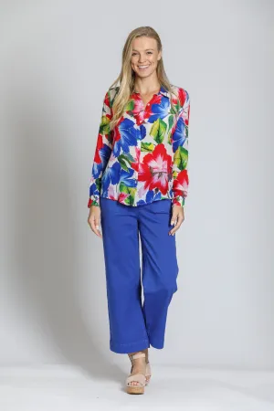 APNY Red Multi Button-Up With Roll-Up Sleeve