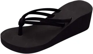 Arch Support Flip Flops for Women Women's High-Heeled Beach Flip-Flops Feet Solid Wedges Color Sandals Women's slipper