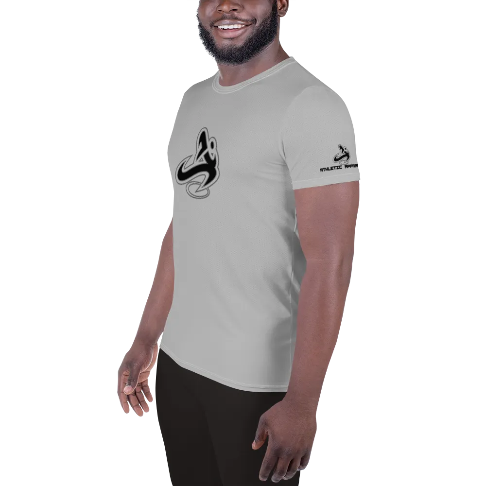Athletic Apparatus Grey 2 Black logo White Stitch Men's Athletic T-shirt