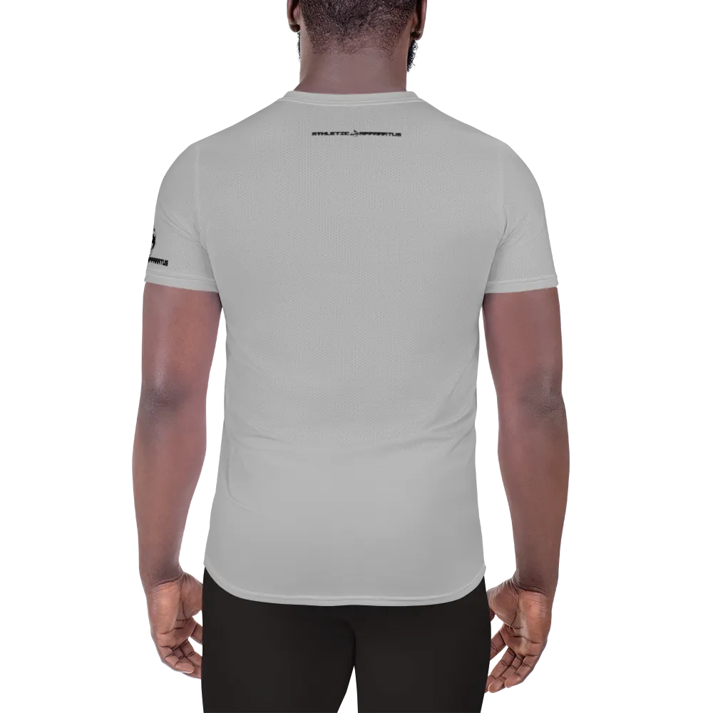 Athletic Apparatus Grey 2 Black logo White Stitch Men's Athletic T-shirt