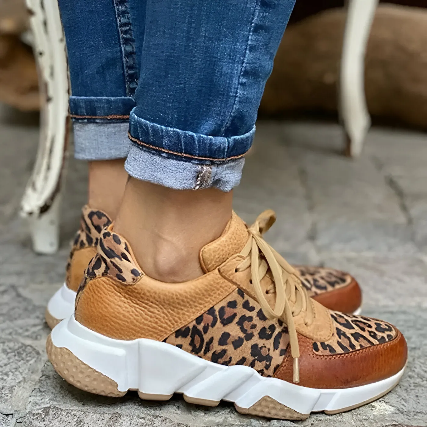 Averitt™ | Leopard Print Casual Sneakers