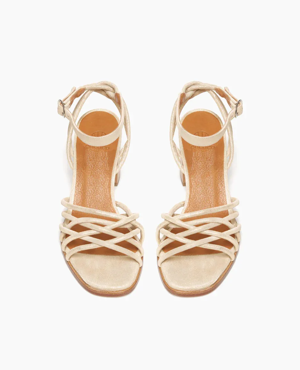 Babs Strappy Heel | Champagne