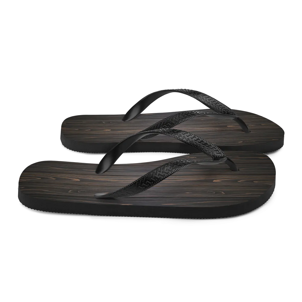 Black Wood Flip-Flops