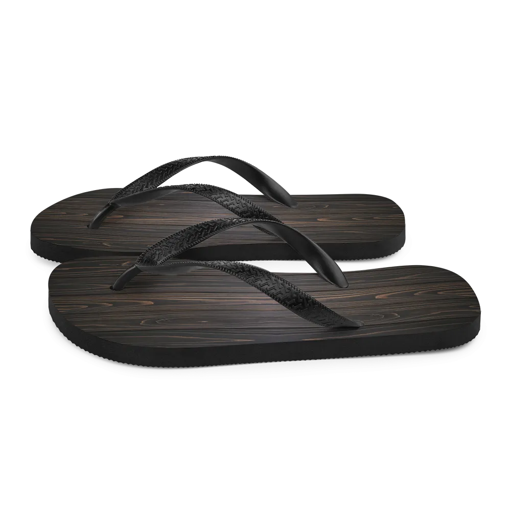 Black Wood Flip-Flops