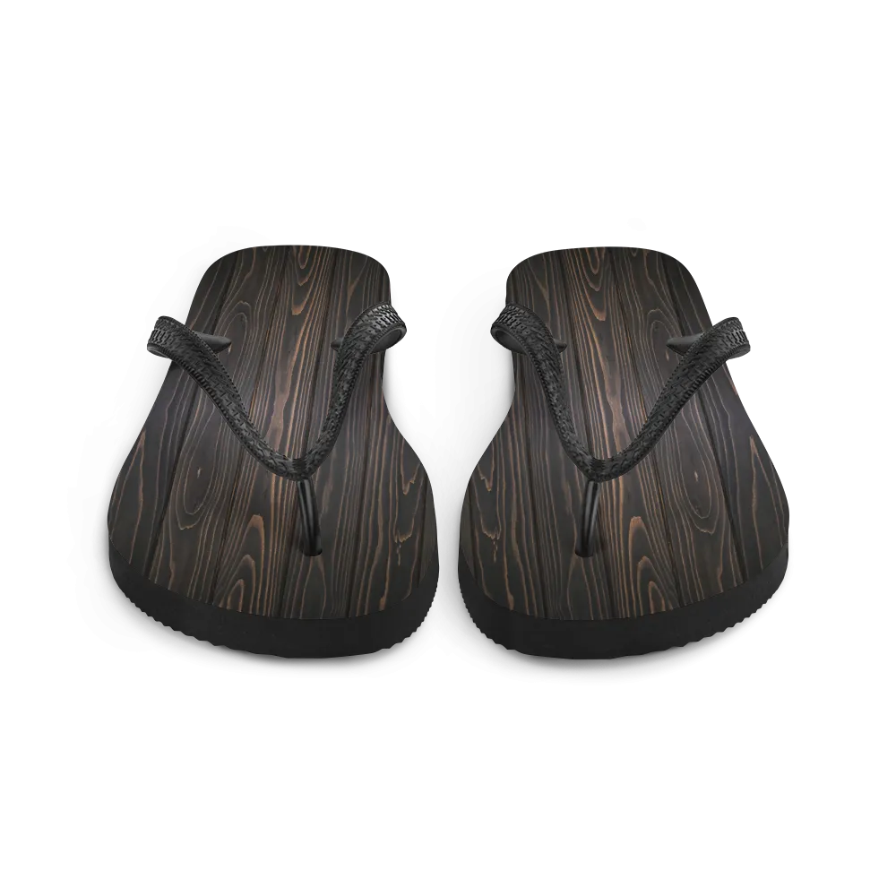 Black Wood Flip-Flops