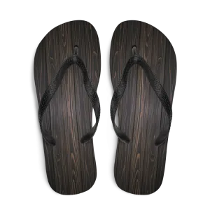 Black Wood Flip-Flops