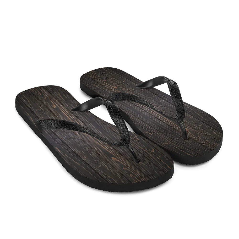 Black Wood Flip-Flops