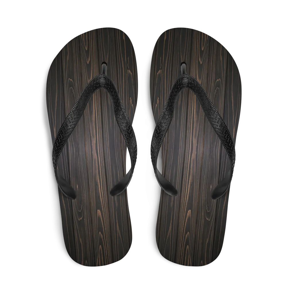 Black Wood Flip-Flops