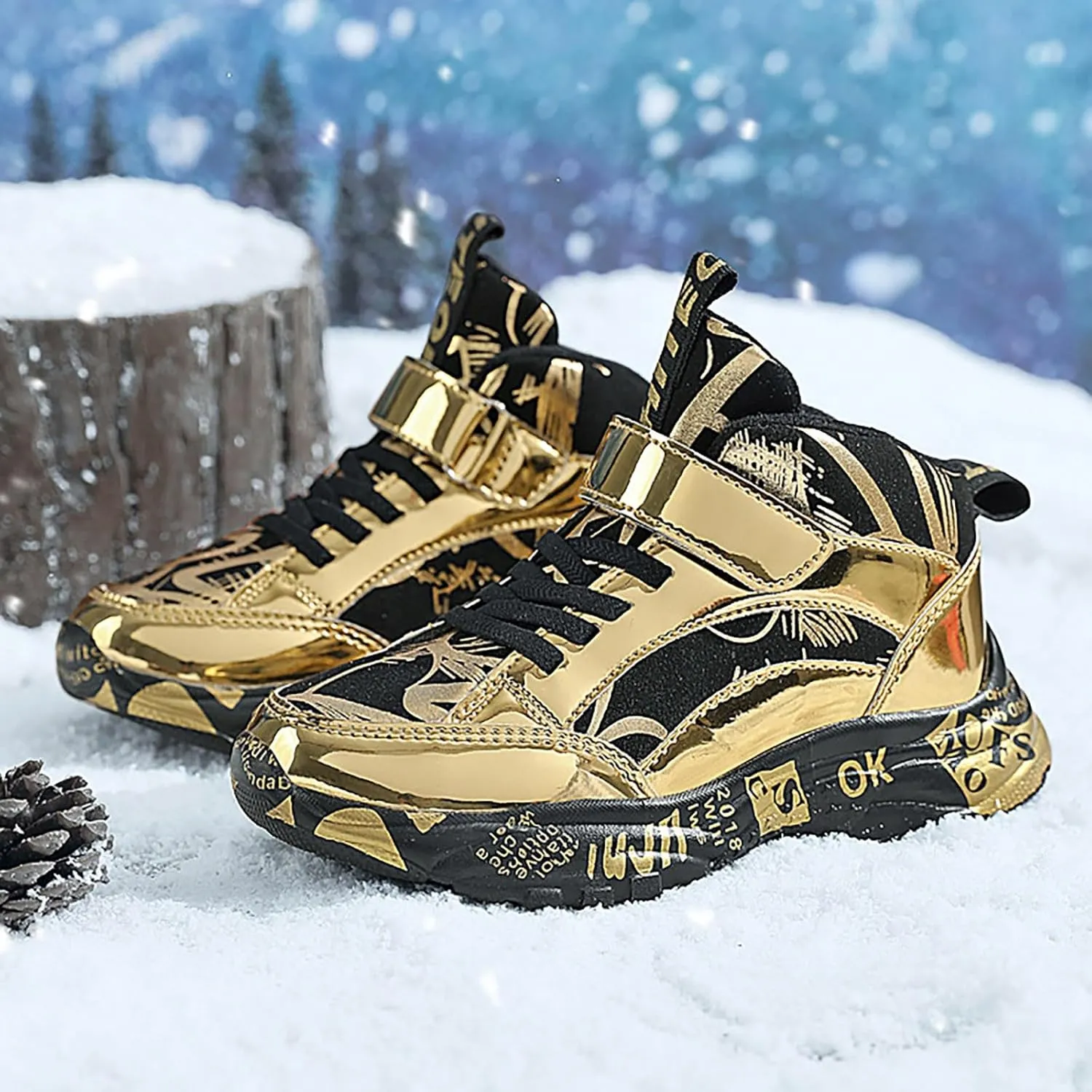Boys Snow Boots Winter Waterproof Anti-Skid Boots Hiking Outdoor Sneakers Shoes for Unisex Kids(/Little Kid/Big Kid)