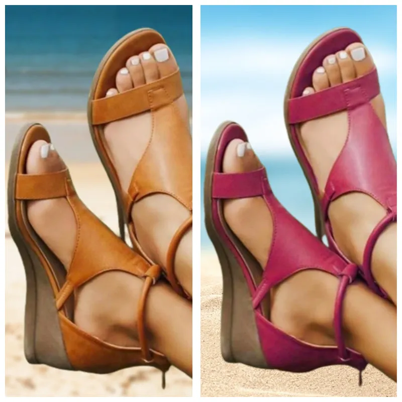 Briseis - Orthopedic leather sandals with heel