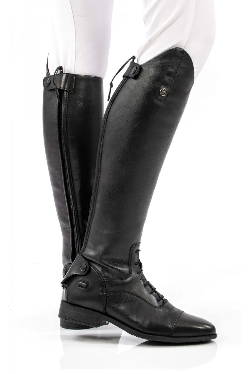 Brogini Como Long Laced Leather Riding Boots (Black)