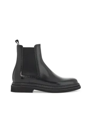 Brushed Leather Chelsea Ankle Boots