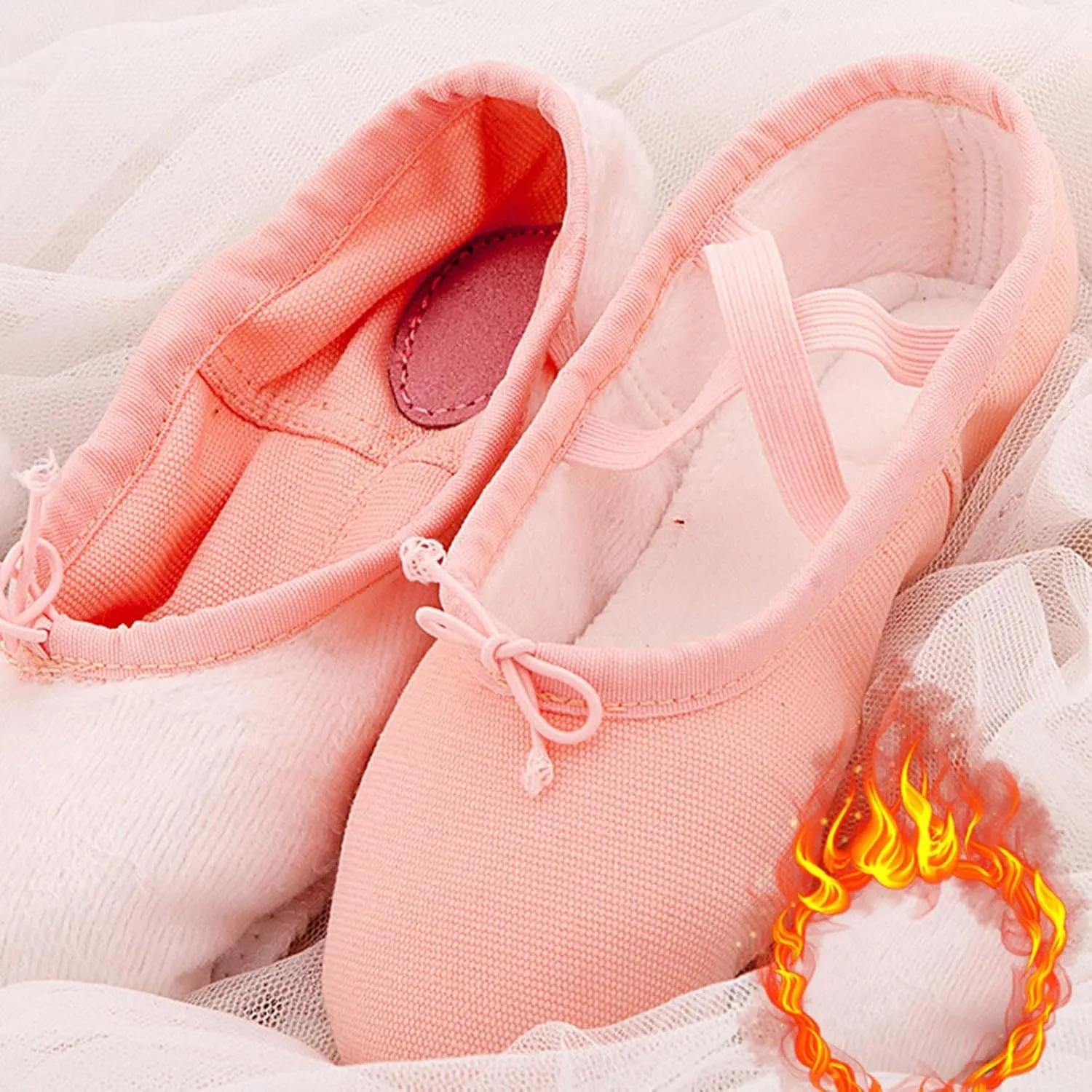 Canvas Ballet Shoes Toddler Girls Ballet Slippers No-Tie Boys Dance Ballet Shoes Softy Sole Practice Dance Shoes