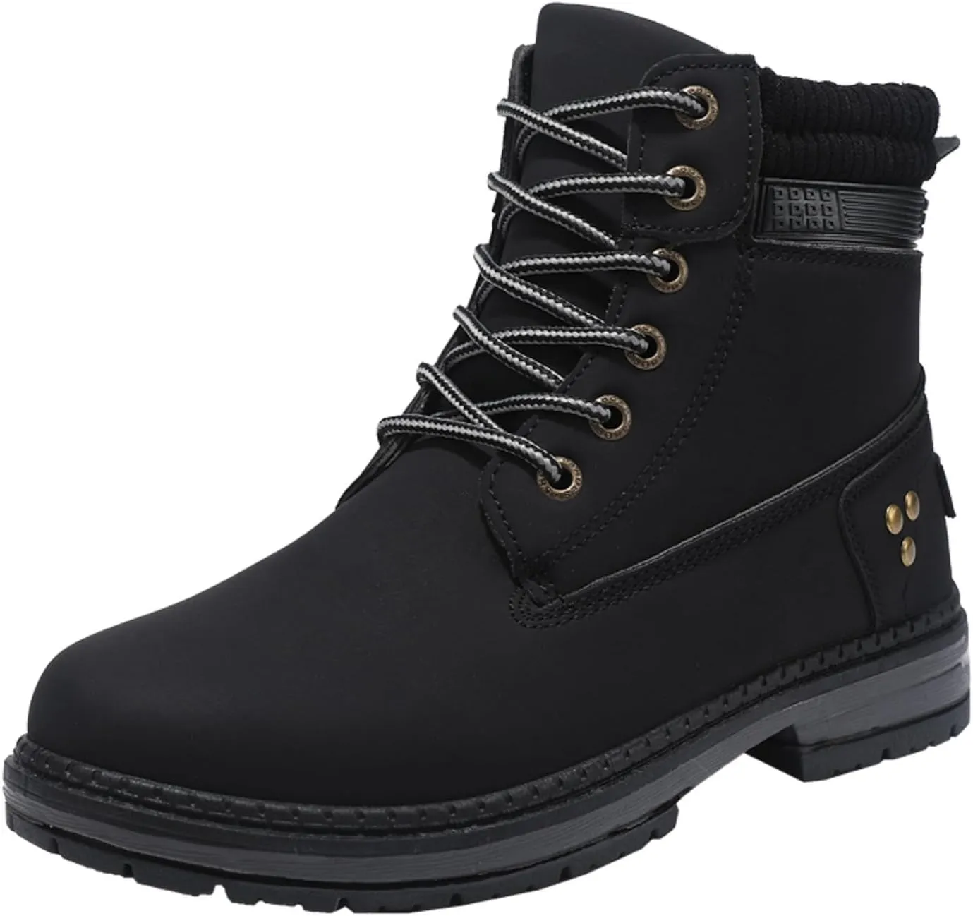 Cathalem Women's Combat Boots, Women's Work Waterproof Hiking Combat Boots Lace up Low Heel Booties Ankle Boots