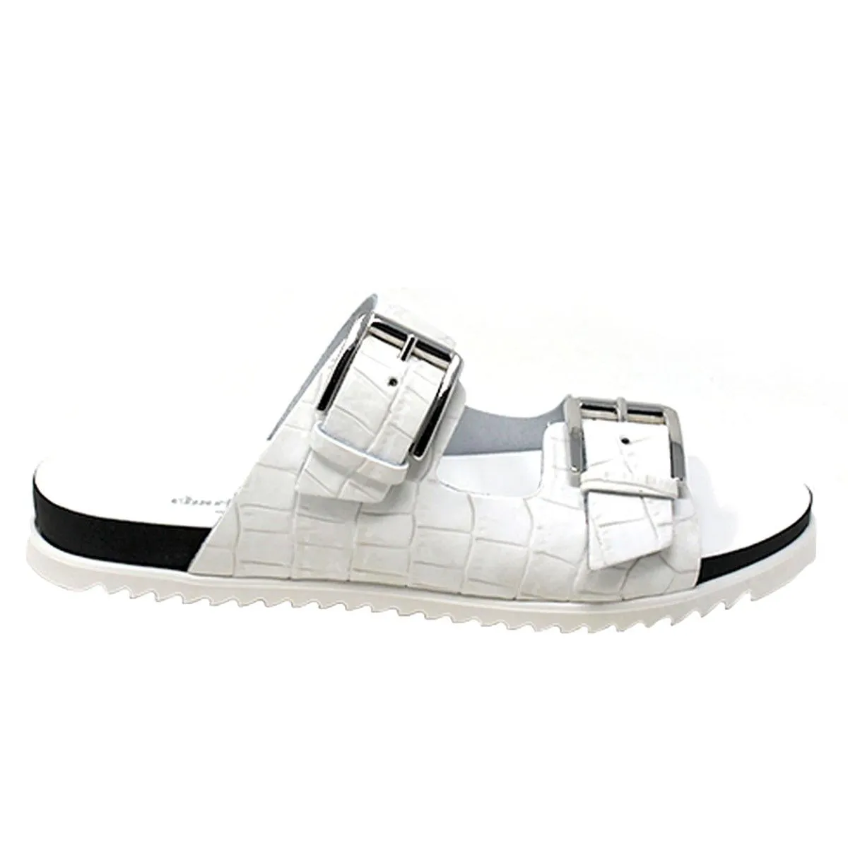 Charles David Lonnie Women's Faux Leather Crocodile Embossed Footbed Sandals