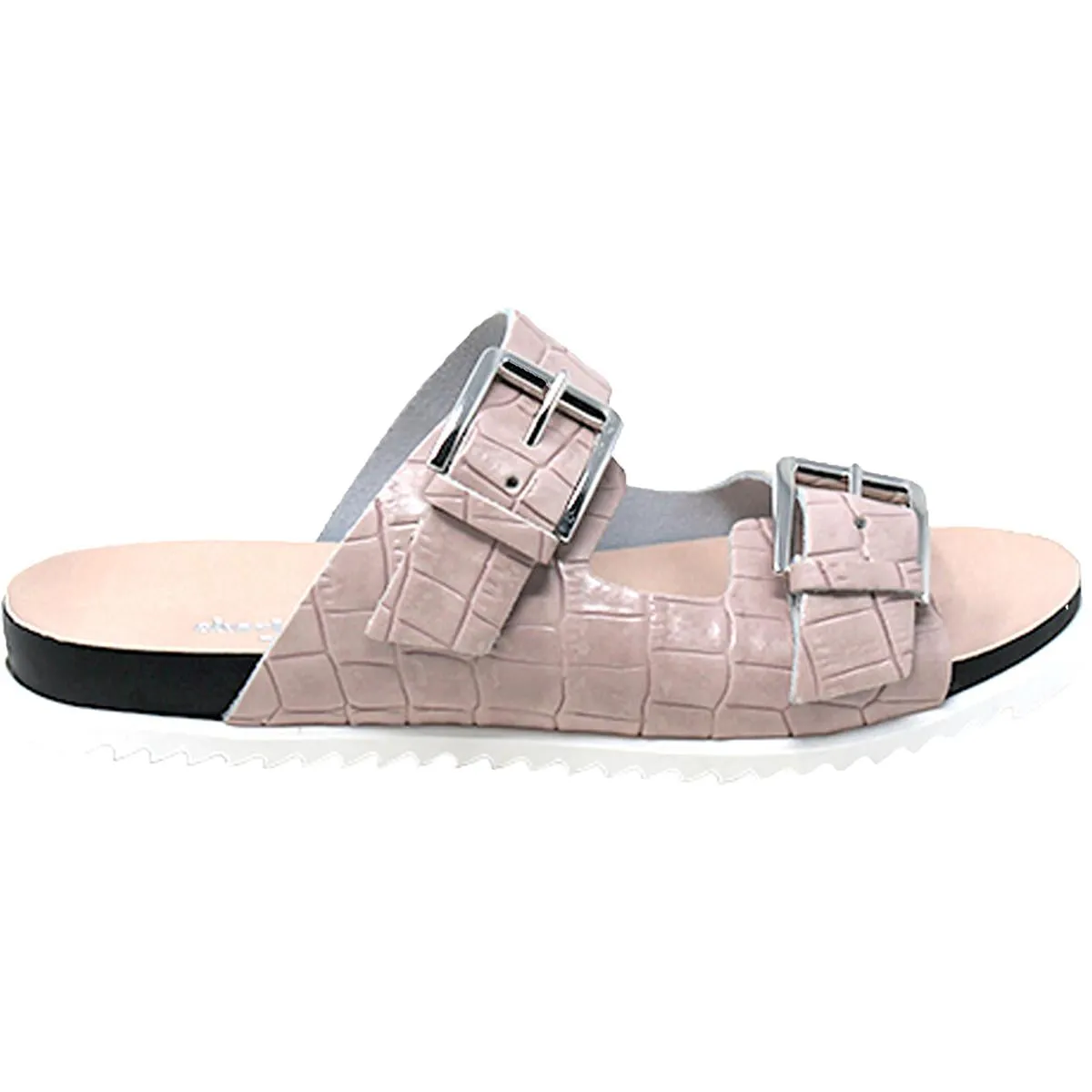 Charles David Lonnie Women's Faux Leather Crocodile Embossed Footbed Sandals
