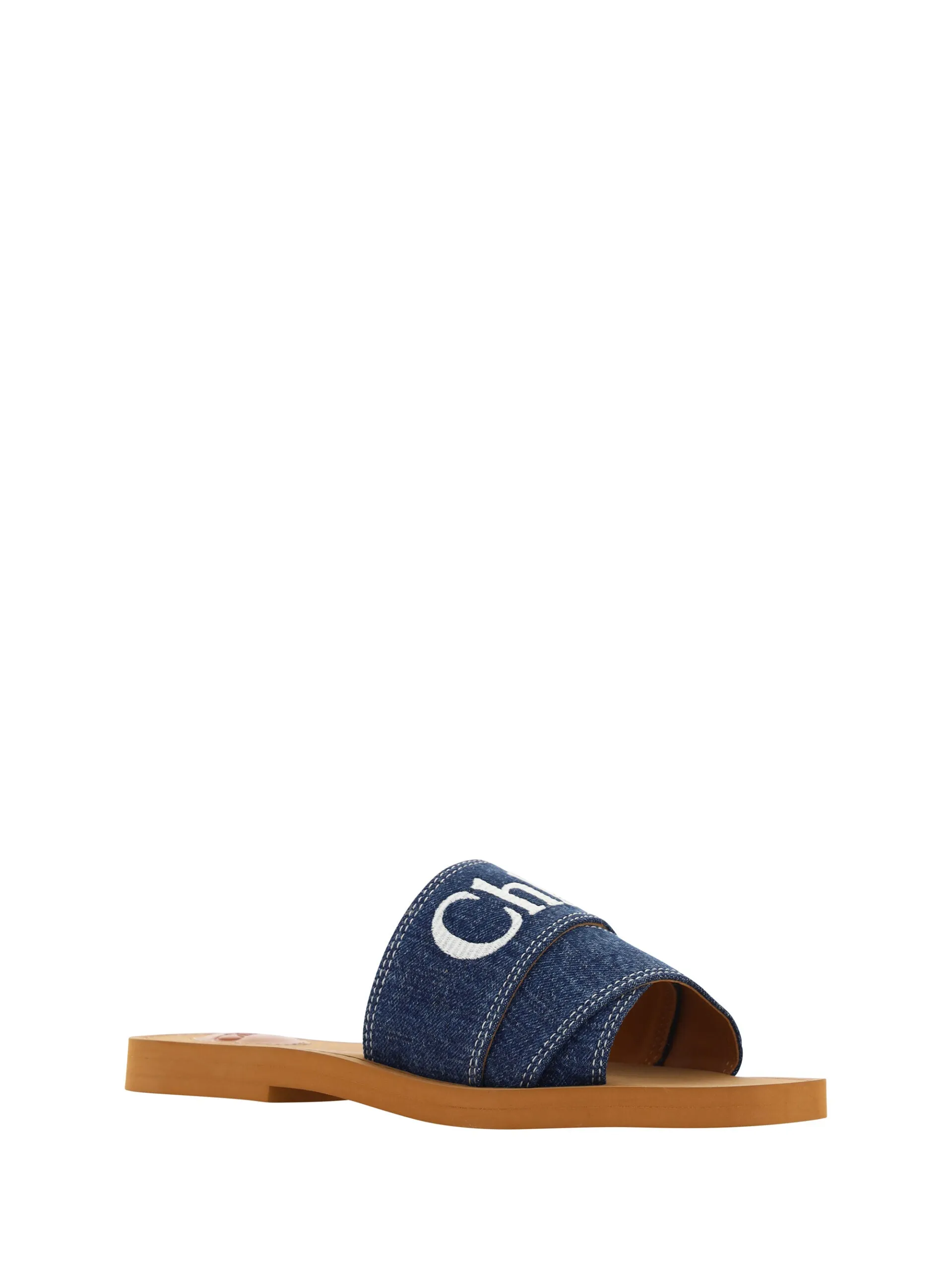 Chloé Sumptuous Cotton Woody Slide Sandals in  Women's