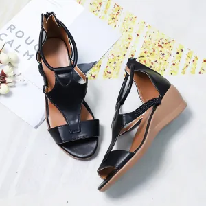CLARA - Orthopedic leather sandals with heel