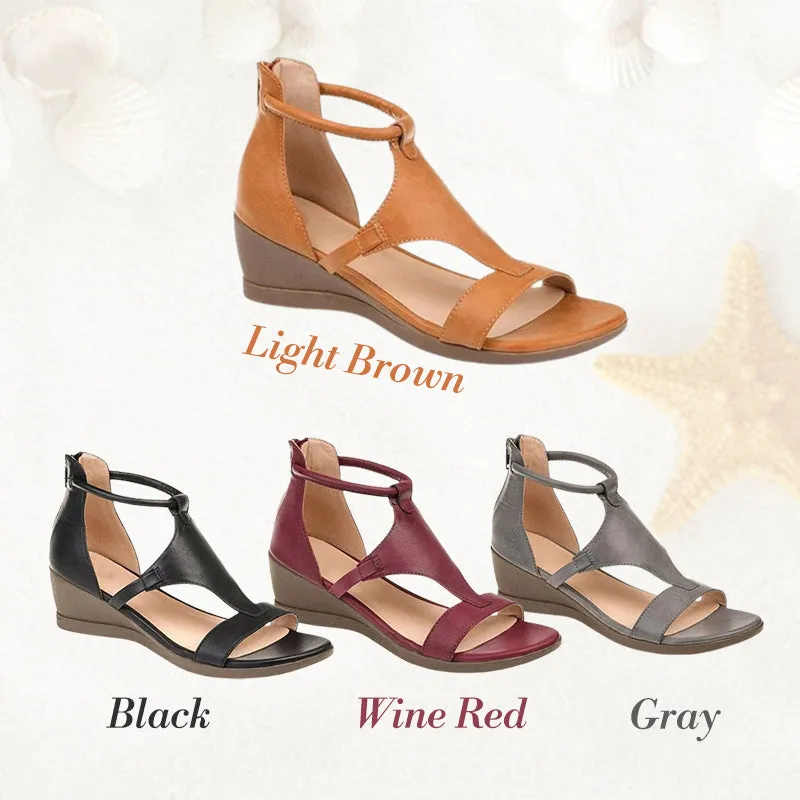 CLARA - Orthopedic leather sandals with heel