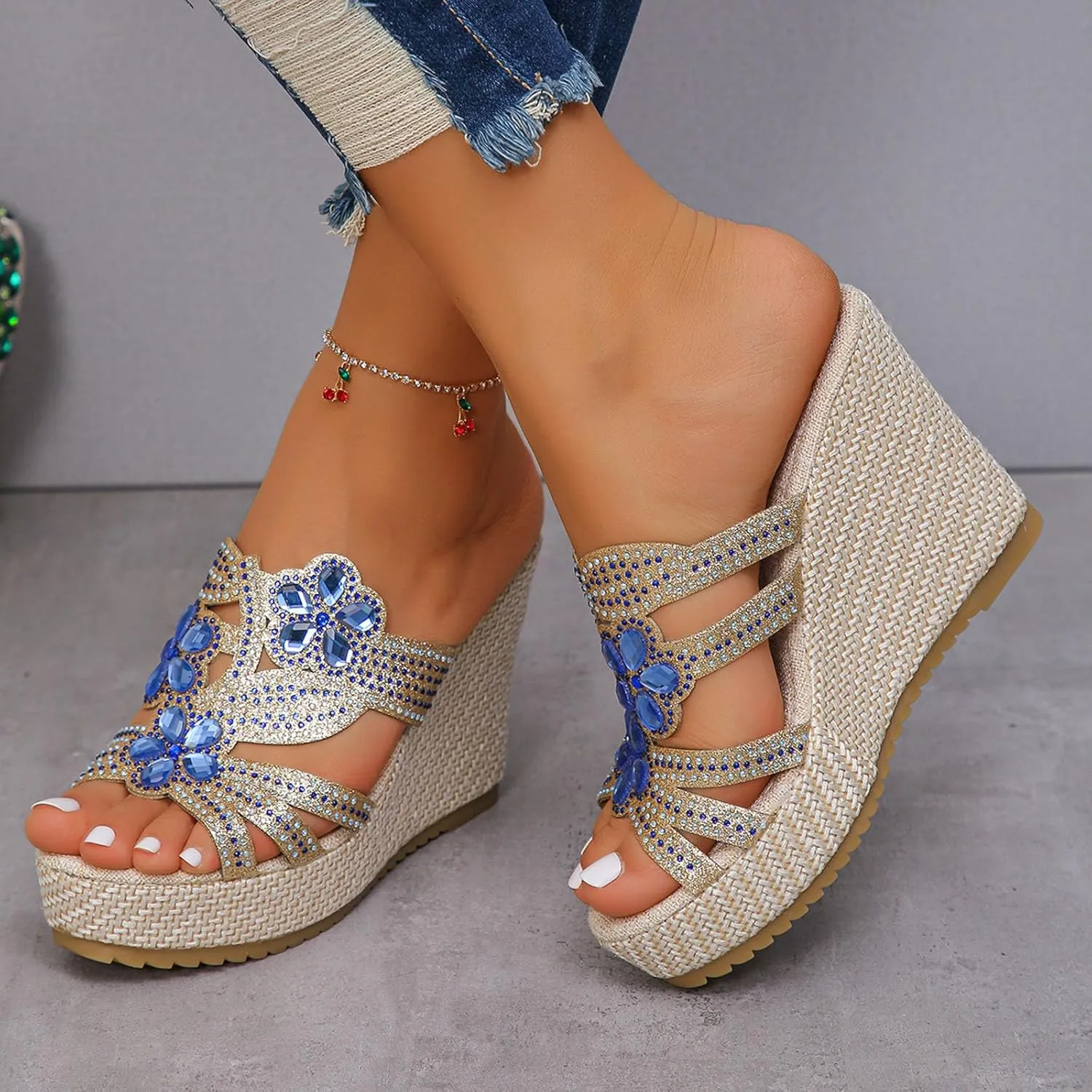 Comfortable Slip on Wedge Slide Sandals for Women Summer Casual Platform Wedge Slides Versatile Summer Shoes