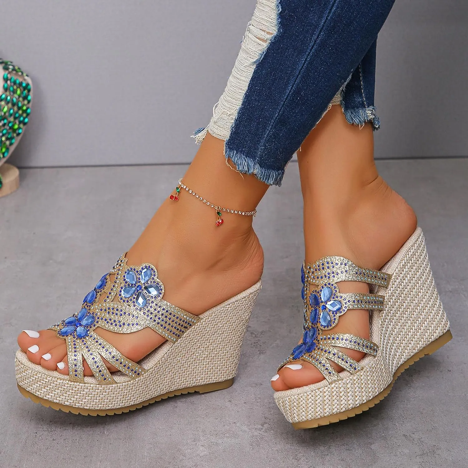 Comfortable Slip on Wedge Slide Sandals for Women Summer Casual Platform Wedge Slides Versatile Summer Shoes