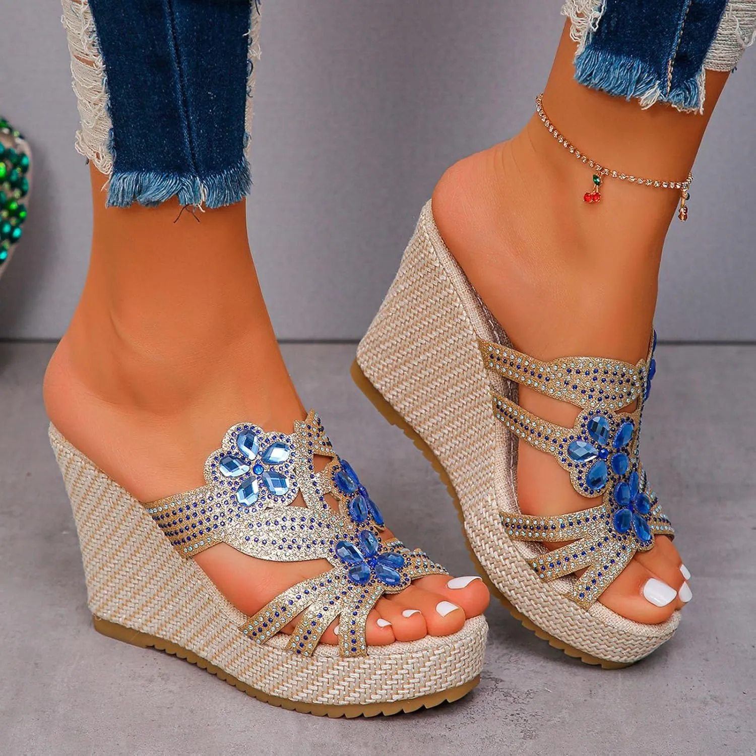 Comfortable Slip on Wedge Slide Sandals for Women Summer Casual Platform Wedge Slides Versatile Summer Shoes