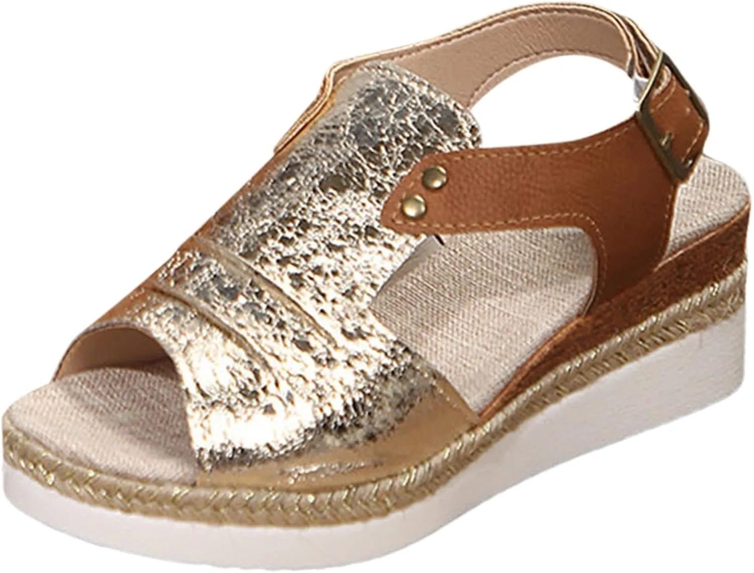 Dheva-C Orthopedic Platform Wedge Sandals for Women Summer Dressy 2023 Flat Open Toe Ankle Strap Espadrilles Sandals Casual Strappy Slip on Sandals Beach Boho Sandals Comfortable Outdoor Shoes