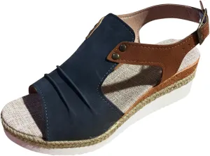 Dheva-C Orthopedic Platform Wedge Sandals for Women Summer Dressy 2023 Flat Open Toe Ankle Strap Espadrilles Sandals Casual Strappy Slip on Sandals Beach Boho Sandals Comfortable Outdoor Shoes