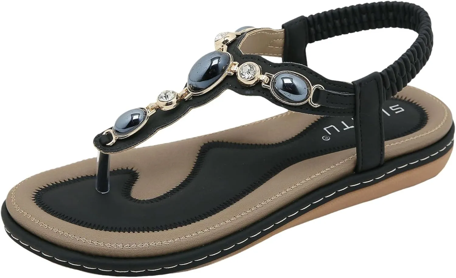 Dheva-C Orthopedic Sandals Women Flat Dressy Sandal Summer Comfortable Slip-on Casual Beach Shoes Dress Bohemian Ankle Elastic Flat Sandals Dressy Summer