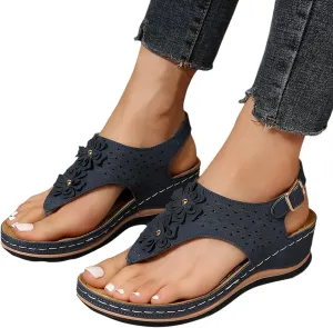 Eduavar Orthopedic Sandals for Women, Womens Sandals Comfy Flip Flops Sandal Anti-Slip Breathable Ankle Strap Sandals