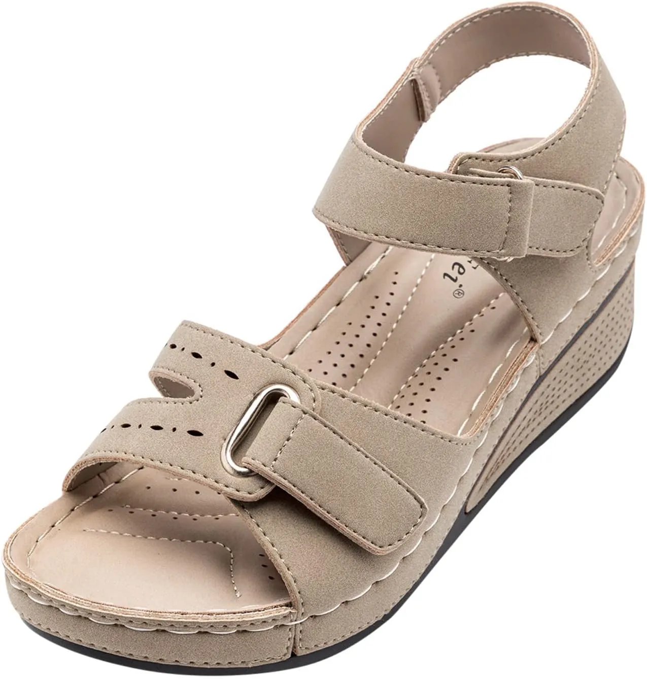 Eduavar Orthopedic Sandals for Women, Womens Sandals Dressy Platform Wedge Sandals Open Toe Sandals with Ankle Strap
