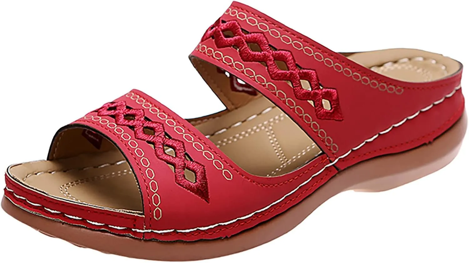 Eduavar Sandals for Women Casual Summer, Orthopedic Sandals for Women Comfortable Open Toe Sandals Casual Beach Slippers