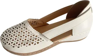 Eduavar Sandals for Women Casual Summer, Wedge Sandals for Women Comfortable Closed Toe Sandals Summer Slip-on Sandals Shoes